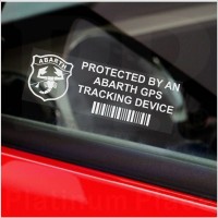 5 x Abarth GPS Tracking Device Security WINDOW Stickers 87x30mm-Car,Van,Vehicle Alarm Tracker Signs 